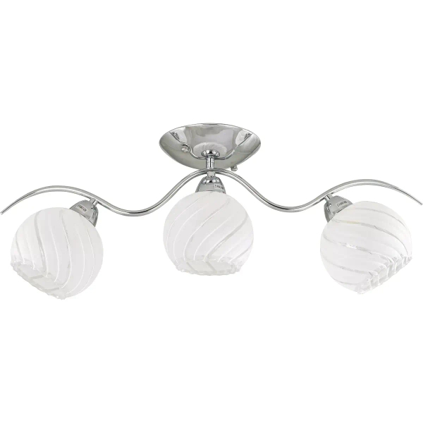 Klasyczna lampa sufitowa 8706/3 8C glamour szklana chrom