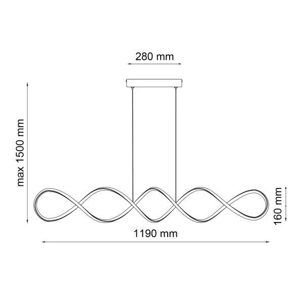 Wisząca lampa nad stół INFINITO 331069 LED 43W 4000K czarna