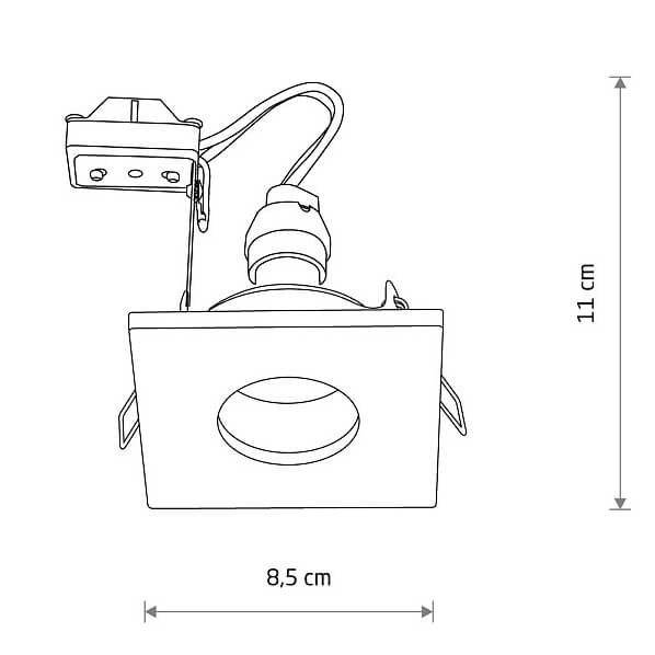 Lampa sufitowa podtynkowa Bahia 10712 IP44 kwadratowa mosiężna złota