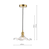 Lampa jadalniana zwis Hadano HAD0140-12 szklana mosiądz przezroczysty