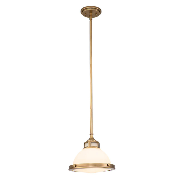 Szklana lampa wisząca retro Amelia HK-AMELIA-P-S-HB mosiądz biały