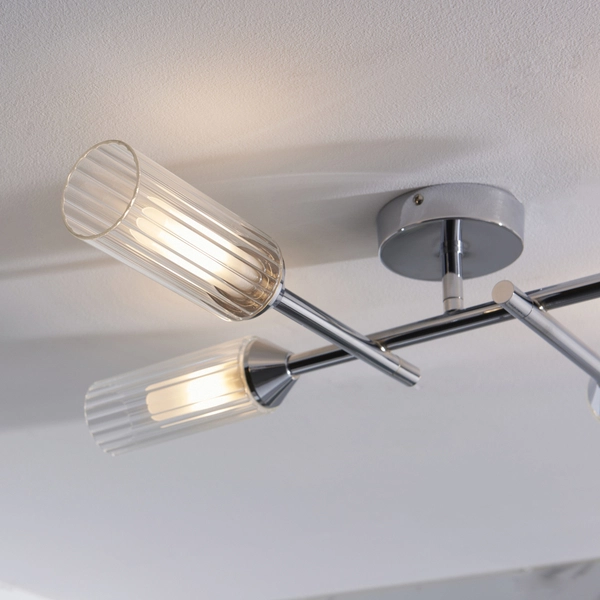 Sufitowa lampa tuby L&-197170 Light& plisowane szkło IP44 chrom