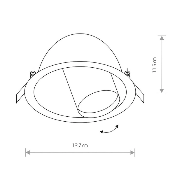 Punktowa lampa podtynkowa Dot 8826 czarny wpust do przedpokoju