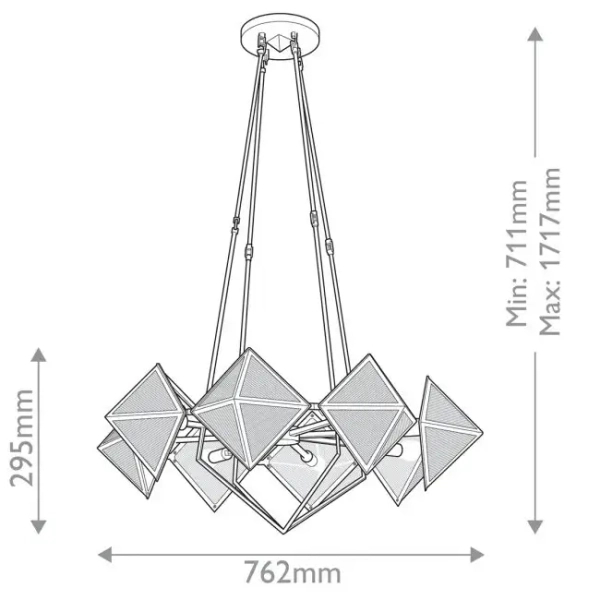 Modernistyczna wisząca lampa Cairo QN-CAIRO8-UBZ-CR szklany czarny