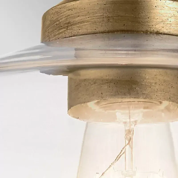 Klasyczna lampa wisząca Nottinghill mosiądz przezroczysta szklana 1xE27 ELS-NOTTINGHILL-P-PNBR