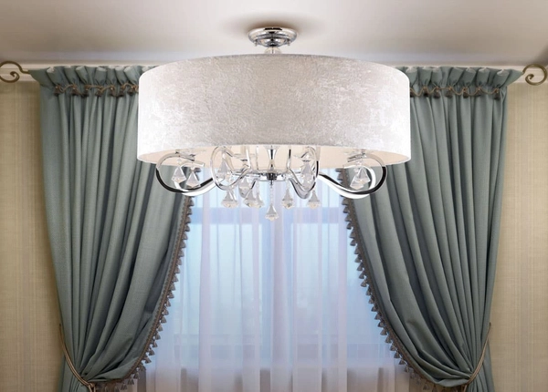 Pałacowy plafon AMSTERDAM C0059 Maxlight szkło tkanina biały