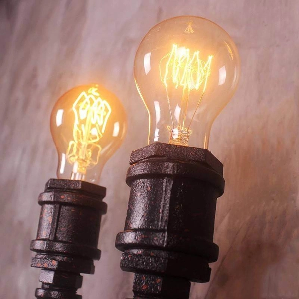 Kinkiet ścienny Tubo Retro ABR-LLK2RR-2XE27 Abruzzo rurociąg czarny