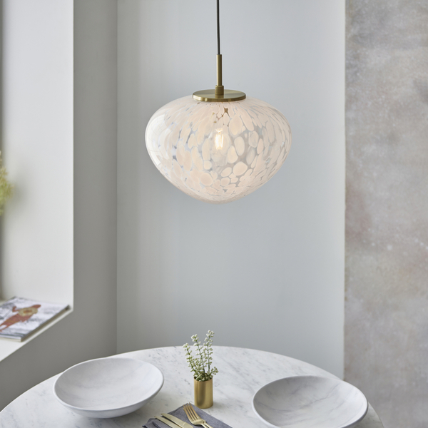 Dekoracyjna lampa wisząca L&-198815 Light& szklany klosz mosiądz