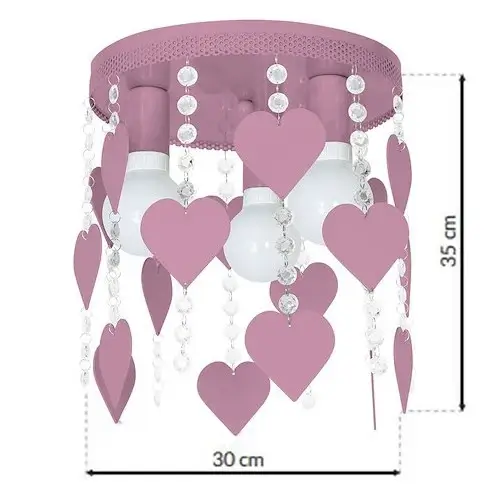 Dziecięca lampa sufitowa CORAZON MLP1149 Milagro z kryształkami jasnoróżowe