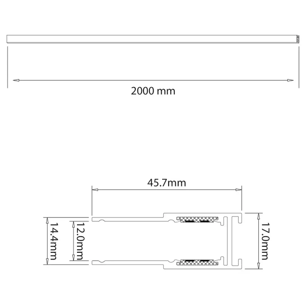 Magnetyczna szyna natynkowa 200cm Magnetic Track ML2186 czarny