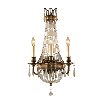Ścienny kinkiet kryształowy Bellini FE-BELLINI-W3 Feiss metalowa przezroczysta brązowa