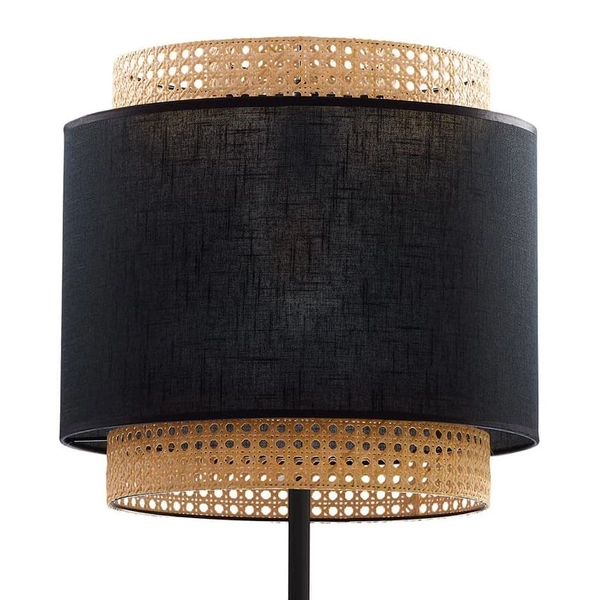 Lampa podłogowa ratanowa Boho 5568 TK Lighting ażurowa czarna słomkowa