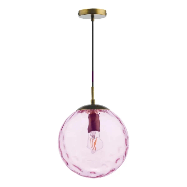 Lampa okrągła wisząca Ripple SP70-RIP8803 do salonu kula różowa brąz