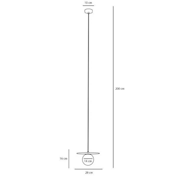Zwisająca lampa do salonu LOOP 1125G9_S Aldex szklana kula kremowy