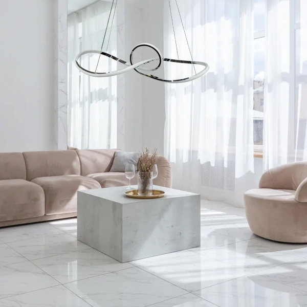 Designerski żyrandol MARCO CHROME ML8117 LED 42W 4000K do jadalni chrom