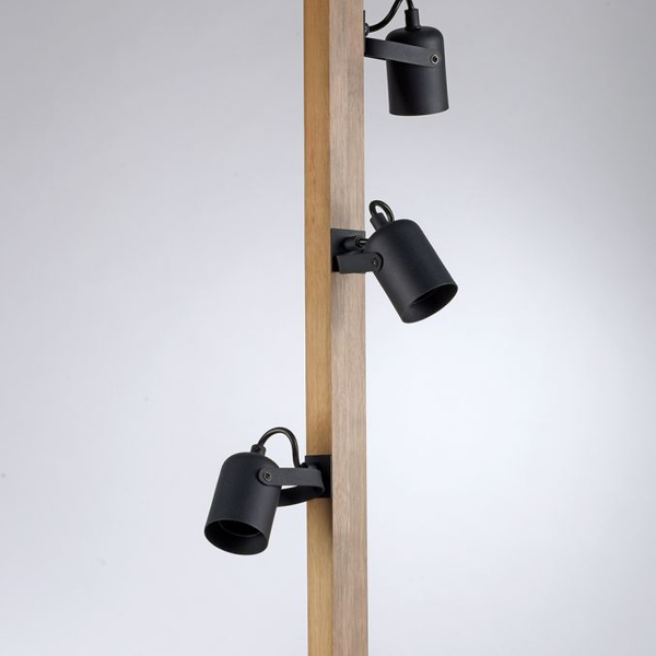 Lampa podłogowa Canop 15629-18 do sypialni drewniana czarna