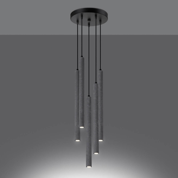 Wisząca lampa Pastelo SL.1275 kaskadowa tuba szara