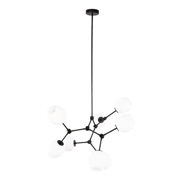 Nowoczesna wisząca lampa Ferral PND-75075-8-BK-WG do jadalni czarna biała