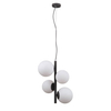 Modernistyczna LAMPA wisząca RIGA PND-44213-4A-SBL Italux metalowa OPRAWA szklane kule zwis czarny