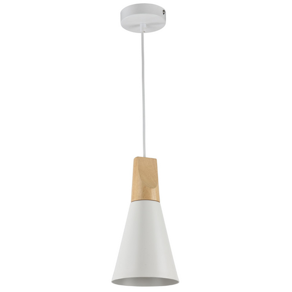Lampa wisząca Bicones P359-PL-01-W Maytoni stożkowa drewno biała