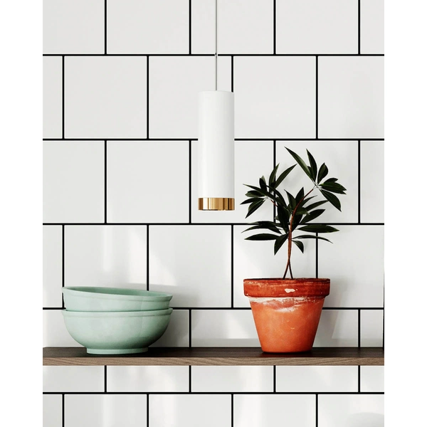 Pojedyncza lampa wisząca Puls 4202010-5002 By Rydens tubka rurka biała