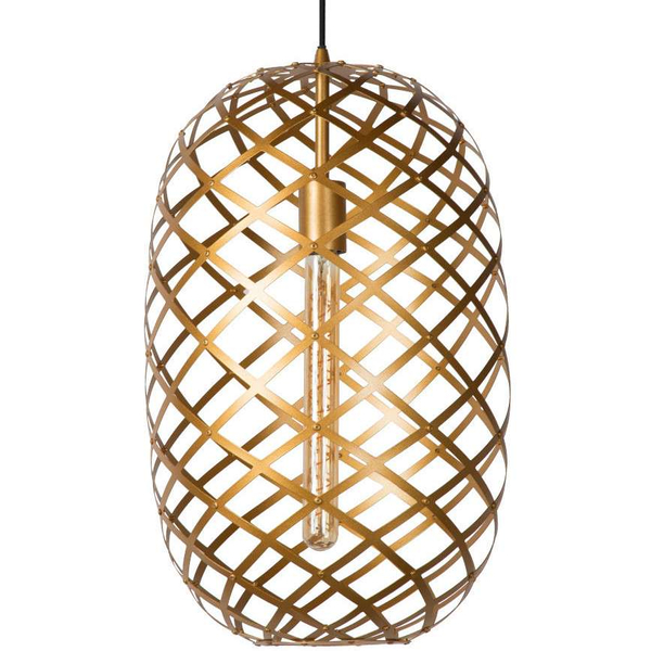 Loftowa LAMPA wisząca WOLFRAM  21417/32/02 Lucide metalowa OPRAWA klatka zwis mosiądz