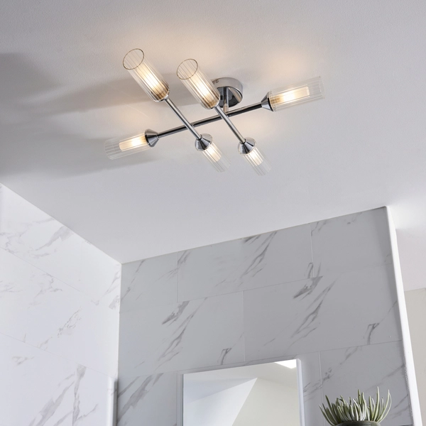 Sufitowa lampa do łazienki L&-195045 Light& tuby szklane IP44 chrom