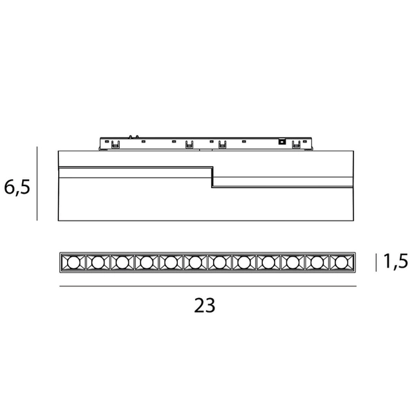 Podłużna lampa sufitowa magnetyczna MAX N0005N LED 18W 3000K czarna