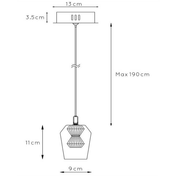 Wisząca lampa BERLIANE 00430/04/60 LED 4W 2700K szklana czarna złota
