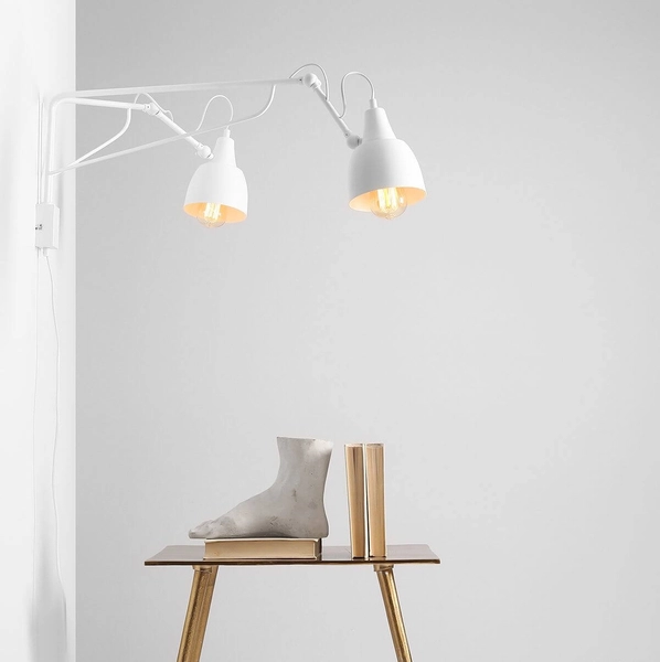 Regulowana lampa ścienna Soho 1002D 2-punktowa biała