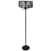 Stojąca LAMPA podłogowa SOHO 310880 Polux okrągła OPRAWA salonowa siatka loft czarna
