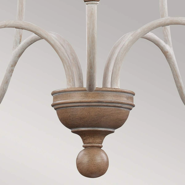 Żyrandol świecznikowy Hartsville FE-HARTSVILLE5 Feiss retro brązowa biała