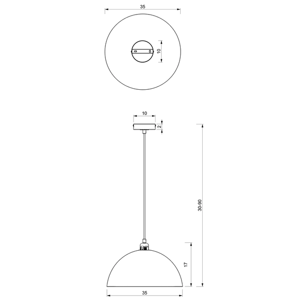 Wisząca lampa sypialniana Beta nad łóżko czarna złota