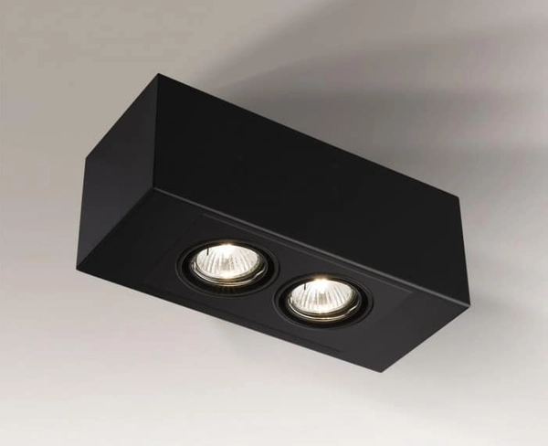 Nastropowa LAMPA regulowana SETO H 1215 Shilo sufitowa OPRAWA prostokątna SPOT metalowy czarny