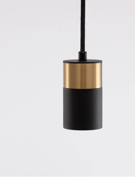 Nowoczesna lampa wisząca Cayes okrągły zwis czarny złoty