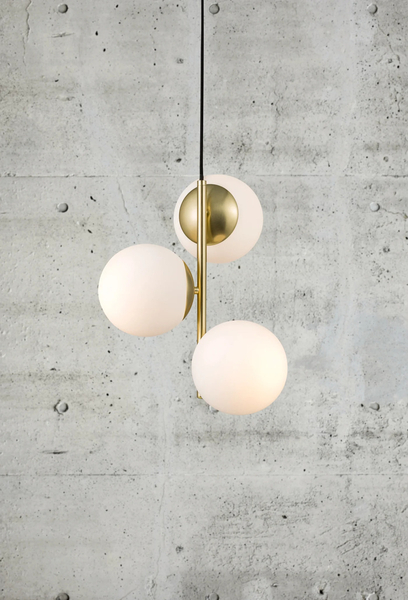 Potrójna lampa wisząca Lilly 48603035 Nordlux szklane kule białe mosiądz