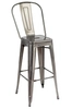 Krzesło barowe Tower Big Back KH010100967 do kuchni szare
