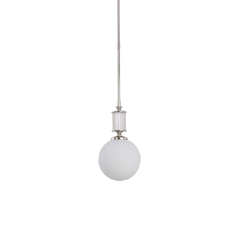 Okrągła lampa wisząca Artu Glass ART-ZW-1 (N) G nad stół biała nikiel