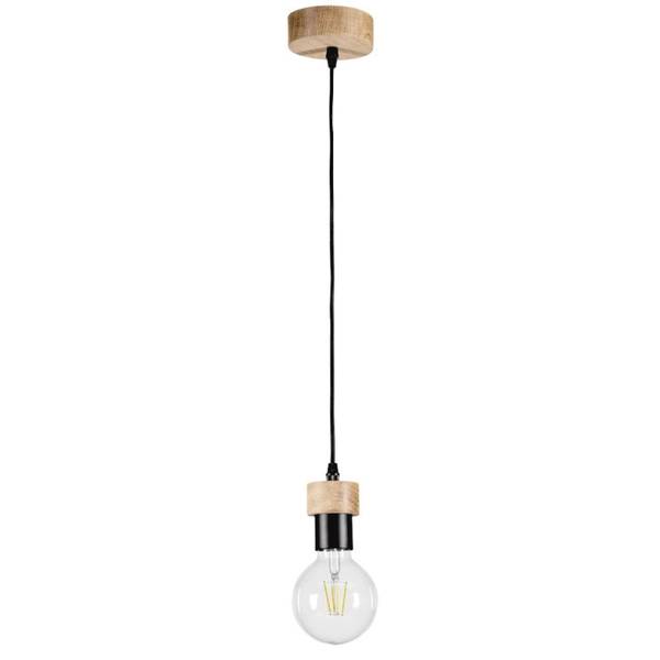 Lampa wisząca drewniana CLARTE 3274174 loftowa zwis drewno czarny