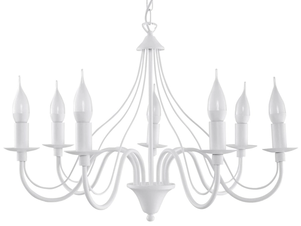 Żyrandol LAMPA wisząca SL.0215 klasyczna OPRAWA świecznikowa ZWIS na łańcuchu maria teresa biały