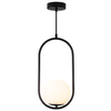 Kuchenna lampa wisząca COSTA SOLO DP0001A-400 black Step metal szkło ramka czarna