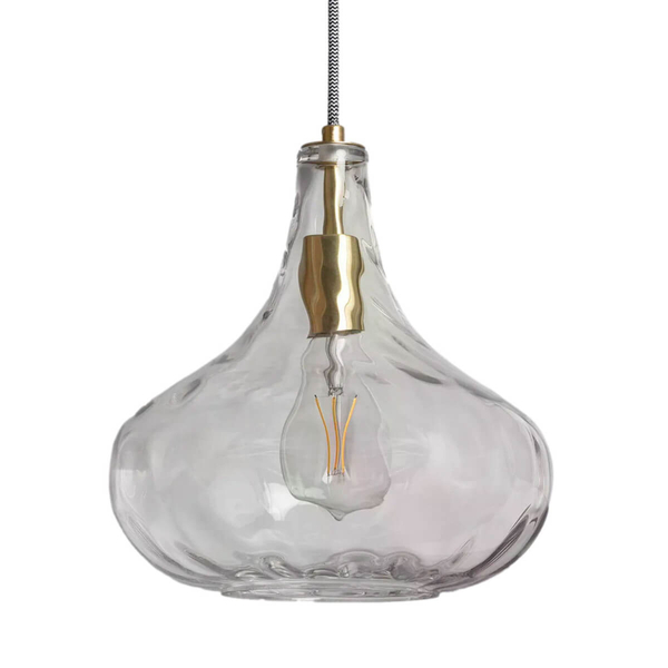 Szklana lampa wisząca Pico ABR-LWS Abruzzo nad stół złoty przezroczysty