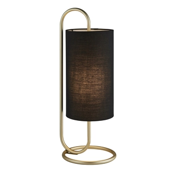 Lampka nocna L&-198090 Light& metalowa z abażurem czarna mosiądz