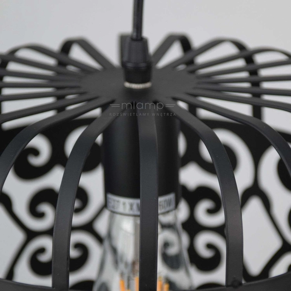 LAMPA wisząca ALESSANDRA 2156 Rabalux metalowa OPRAWA ażurowy zwis vintage czarny
