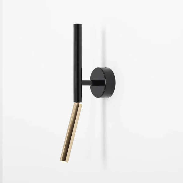 Lampa podłużna kinkiet Stick 1067C1 Aldex tuba z regulacją czarna złota