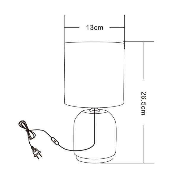 Nocna lampka STOŁOWA HS8723-BL tuba ceramiczka czarny zloty