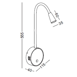 Kinkiet na peszlu Sulta 642301102-1 Elkim LED 3W 3000K włącznik biały