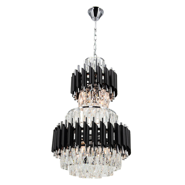 Żyrandol glamour Wersal 6231/6 8C BL wiszący kryształowy czarny chrom