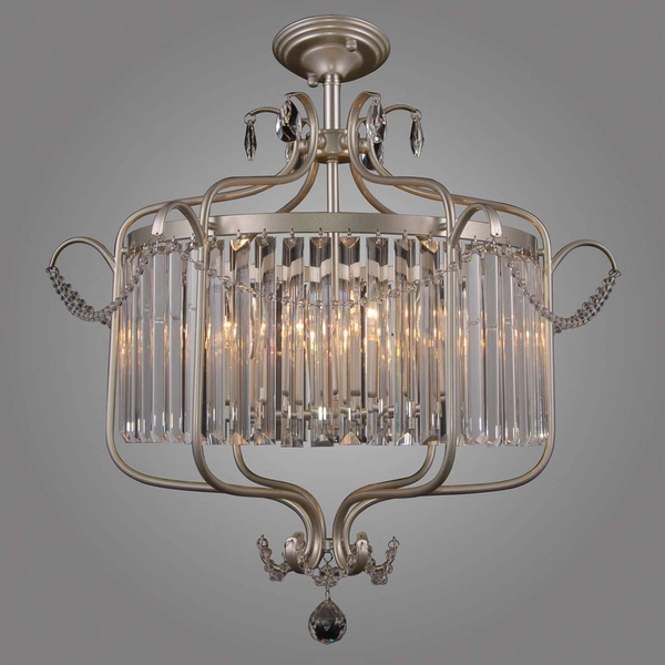Plafon LAMPA sufitowa RINALDO PNPL-33057-6B-CH.S Italux glamour OPRAWA metalowa okrągła crystal kryształki srebrna szampańska