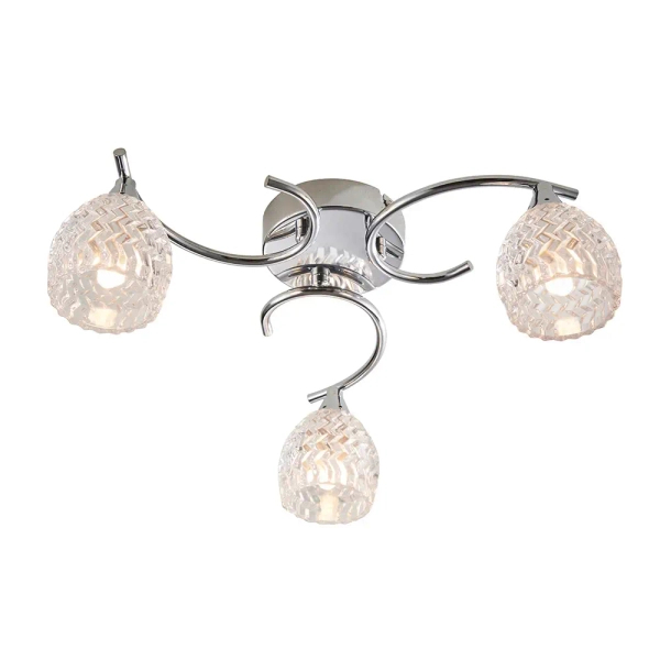 Salonowa lampa sufitowa Boyer BOYER-3CH szklana chrom przezroczysty